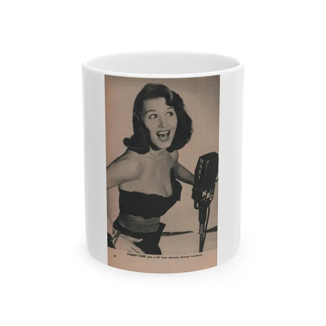 Penny Duncan #49 - [Pages 38] Pages 7 of 7 with, 1 B&W Photo & Caption from PHOTO Digest Mag. May '54 (Vintage Female Icon) White Coffee Mug 11oz - Go Mug Yourself