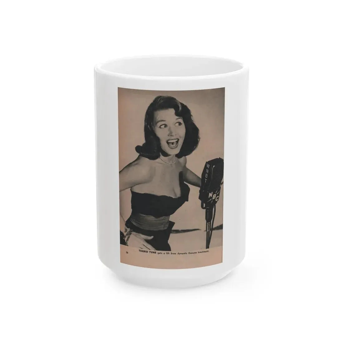 Penny Duncan #49 - [Pages 38] Pages 7 of 7 with, 1 B&W Photo & Caption from PHOTO Digest Mag. May '54 (Vintage Female Icon) White Coffee Mug 15oz - Go Mug Yourself