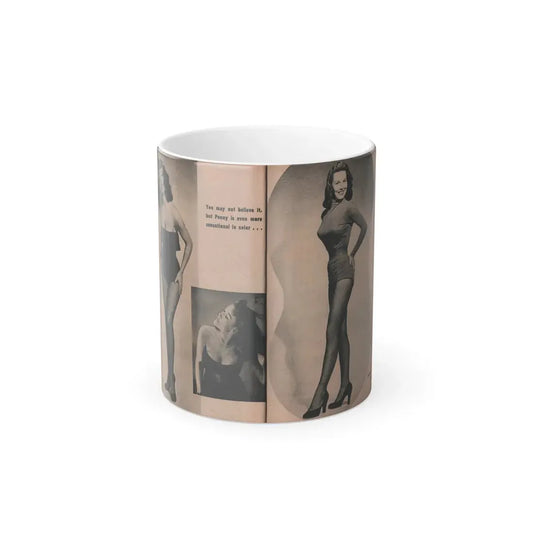 Penny Duncan #51 - [Pages 36 & 37] Pages 5 & 6 of 7 with, 3 B&W Photos & Caption from PHOTO Digest Mag. May '54 (Vintage Female Icon) Color Changing Mug 11oz 11oz - Go Mug Yourself