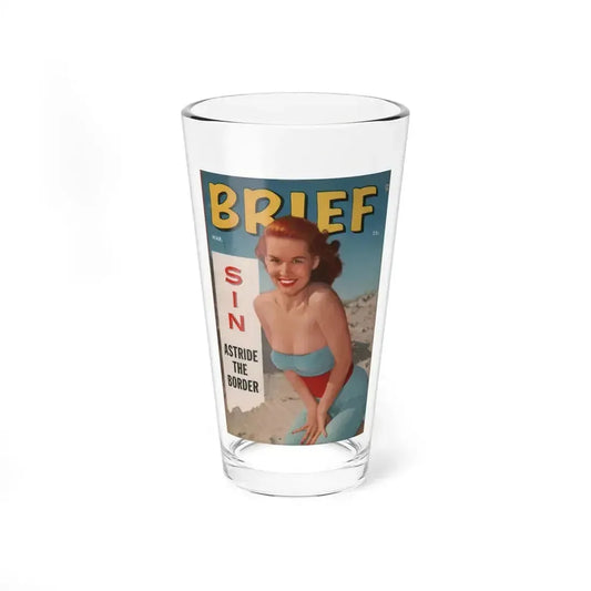 Penny Duncan #52 - Penny on Cover in Color & inside spread from BRIEF Digest Mag. March '55 (Vintage Female Icon) Pint Glass 16oz 16oz - Go Mug Yourself