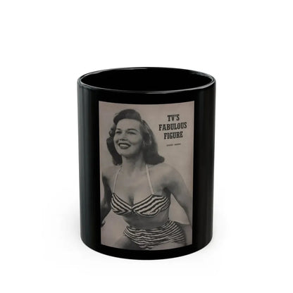 Penny Duncan #53 - Intro to Penny on Page 83 from BRIEF Digest Mag. March '55 - Reverse side of back cover 1 B&W Photo (Vintage Female Icon) Black Coffee Mug 11oz - Go Mug Yourself