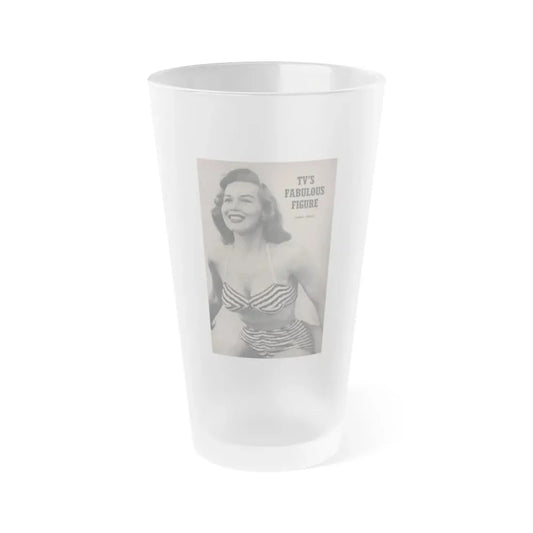 Penny Duncan #53 - Intro to Penny on Page 83 from BRIEF Digest Mag. March '55 - Reverse side of back cover 1 B&W Photo (Vintage Female Icon) Frosted Pint Glass 16oz 16oz Frosted - Go Mug Yourself