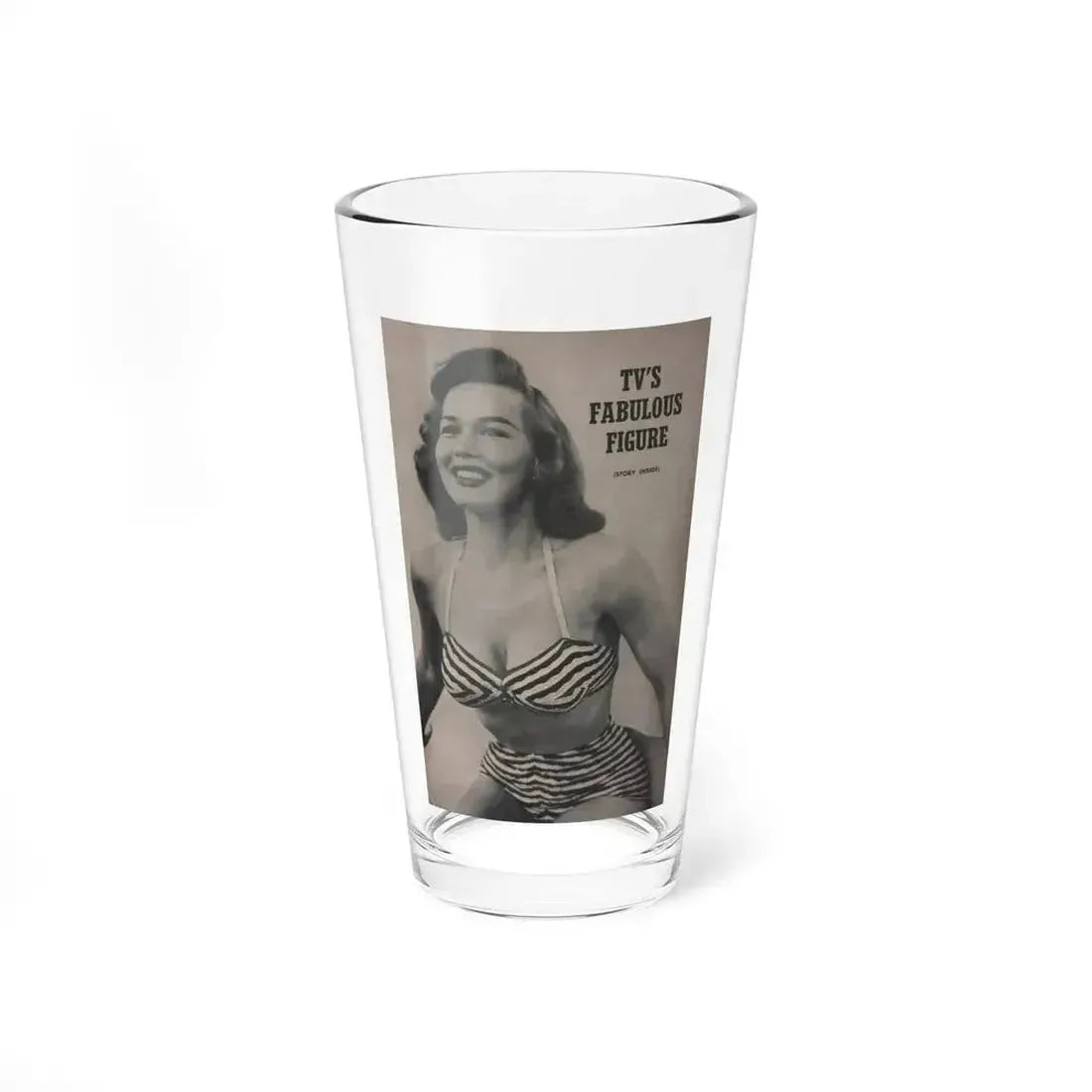 Penny Duncan #53 - Intro to Penny on Page 83 from BRIEF Digest Mag. March '55 - Reverse side of back cover 1 B&W Photo (Vintage Female Icon) Pint Glass 16oz 16oz - Go Mug Yourself