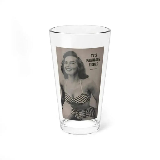 Penny Duncan #53 - Intro to Penny on Page 83 from BRIEF Digest Mag. March '55 - Reverse side of back cover 1 B&W Photo (Vintage Female Icon) Pint Glass 16oz 16oz - Go Mug Yourself