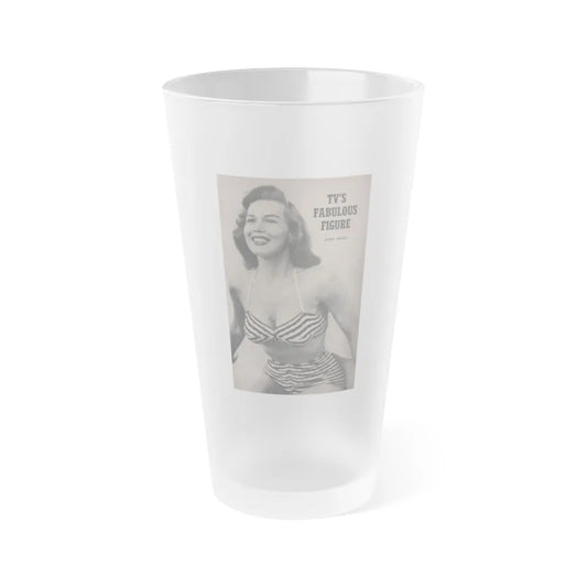 Penny Duncan #53 - Intro to Penny on Page 83 from BRIEF Digest Mag. March '55 - Reverse side of back cover 1 B&W Photo (Vintage Female Icon) Frosted Pint Glass 16oz-16oz-Frosted-Go Mug Yourself