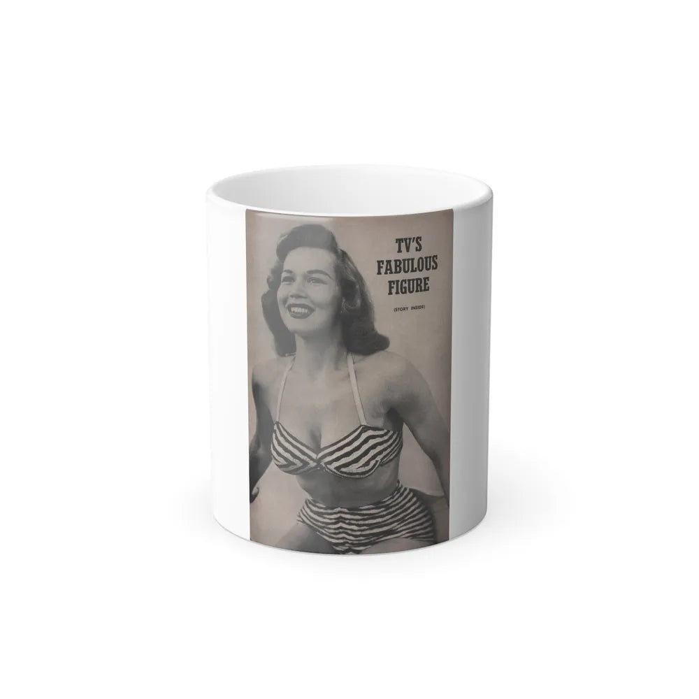 Penny Duncan #53 - Intro to Penny on Page 83 from BRIEF Digest Mag. March '55 - Reverse side of back cover 1 B&W Photo (Vintage Female Icons) Color Changing Mug 11oz-11oz-Go Mug Yourself