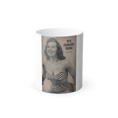 Penny Duncan #53 - Intro to Penny on Page 83 from BRIEF Digest Mag. March '55 - Reverse side of back cover 1 B&W Photo (Vintage Female Icons) Color Changing Mug 11oz-11oz-Go Mug Yourself
