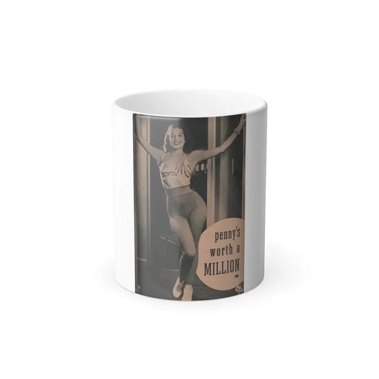 Penny Duncan #54 - [Page 83] Pages 1 of 8 with, Penny+1 B&W Photo & Caption from BRIEF Digest Mag. March '55 (Vintage Female Icon) Color Changing Mug 11oz 11oz - Go Mug Yourself
