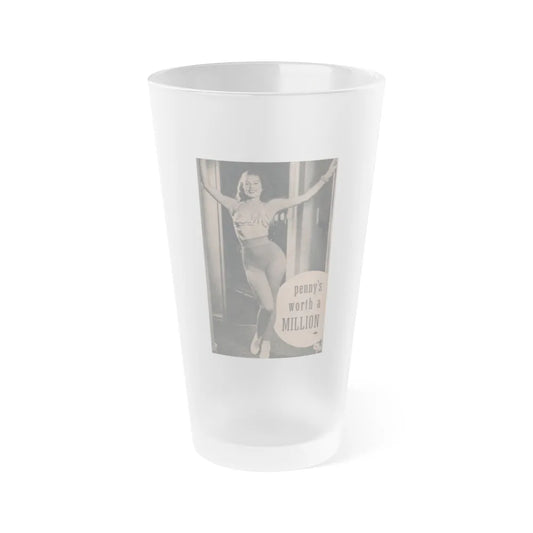 Penny Duncan #54 - [Page 83] Pages 1 of 8 with, Penny+1 B&W Photo & Caption from BRIEF Digest Mag. March '55 (Vintage Female Icon) Frosted Pint Glass 16oz-16oz-Frosted-Go Mug Yourself