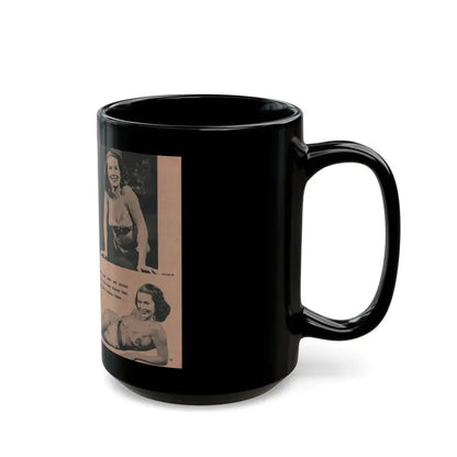 Penny Duncan #55 - [Pages 84 & 85] Pages 2 & 3 of 8 with, Penny+3 B&W Photos, Paragraph & Caption from BRIEF Digest Mag. March '55 (Vintage Female Icon) Black Coffee Mug - Go Mug Yourself