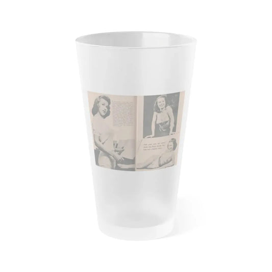 Penny Duncan #55 - [Pages 84 & 85] Pages 2 & 3 of 8 with, Penny+3 B&W Photos, Paragraph & Caption from BRIEF Digest Mag. March '55 (Vintage Female Icon) Frosted Pint Glass 16oz 16oz Frosted - Go Mug Yourself