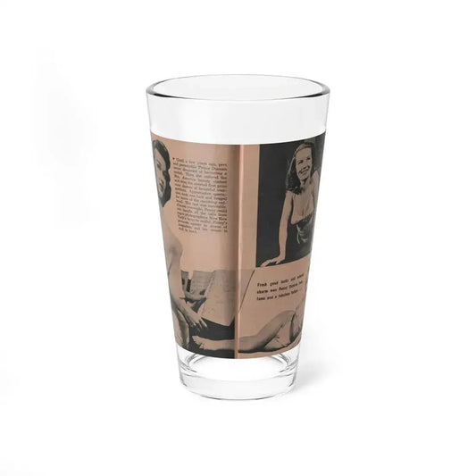 Penny Duncan #55 - [Pages 84 & 85] Pages 2 & 3 of 8 with, Penny+3 B&W Photos, Paragraph & Caption from BRIEF Digest Mag. March '55 (Vintage Female Icon) Pint Glass 16oz 16oz - Go Mug Yourself
