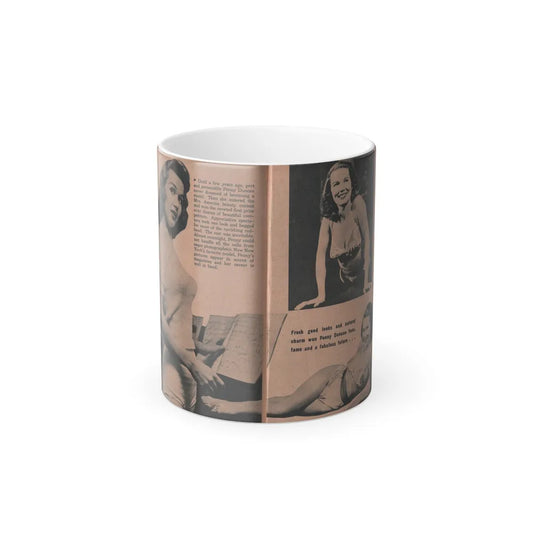 Penny Duncan #55 - [Pages 84 & 85] Pages 2 & 3 of 8 with, Penny+3 B&W Photos, Paragraph & Caption from BRIEF Digest Mag. March '55 (Vintage Female Icons) Color Changing Mug 11oz-11oz-Go Mug Yourself
