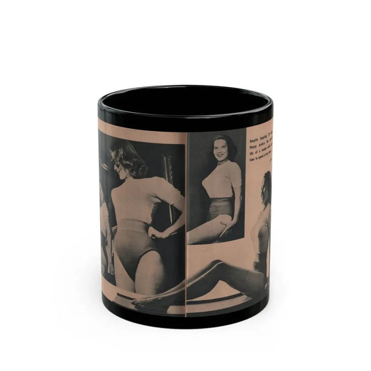 Penny Duncan #56 - [Pages 86 & 87] Pages 4 & 5 of 8 with, Penny+3 B&W Photos & Caption from BRIEF Digest Mag. March '55 (Vintage Female Icon) Black Coffee Mug 11oz - Go Mug Yourself