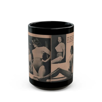 Penny Duncan #56 - [Pages 86 & 87] Pages 4 & 5 of 8 with, Penny+3 B&W Photos & Caption from BRIEF Digest Mag. March '55 (Vintage Female Icon) Black Coffee Mug 15oz - Go Mug Yourself