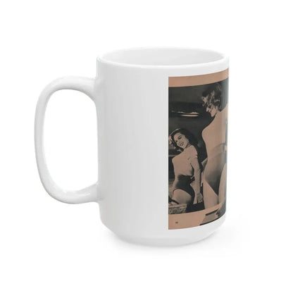Penny Duncan #56 - [Pages 86 & 87] Pages 4 & 5 of 8 with, Penny+3 B&W Photos & Caption from BRIEF Digest Mag. March '55 (Vintage Female Icon) White Coffee Mug - Go Mug Yourself