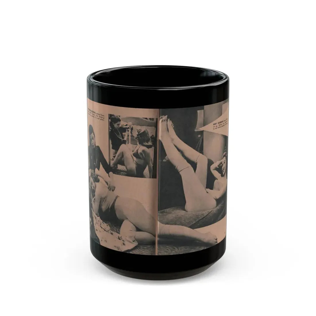 Penny Duncan #57 - [Pages 88 & 89] Pages 6 & 7 of 8 with, Penny+3 B&W Photos & 2 Captions from BRIEF Digest Mag. March '55 (Vintage Female Icon) Black Coffee Mug 15oz - Go Mug Yourself