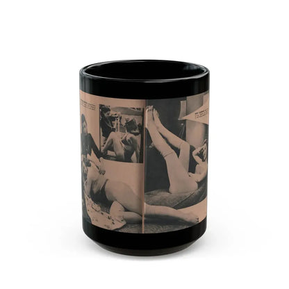 Penny Duncan #57 - [Pages 88 & 89] Pages 6 & 7 of 8 with, Penny+3 B&W Photos & 2 Captions from BRIEF Digest Mag. March '55 (Vintage Female Icon) Black Coffee Mug 15oz - Go Mug Yourself