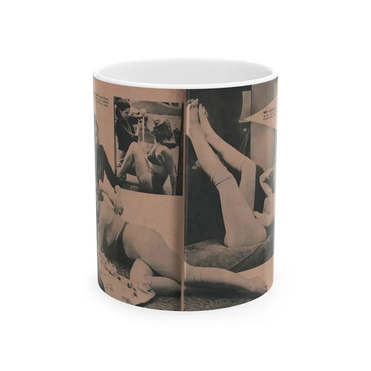 Penny Duncan #57 - [Pages 88 & 89] Pages 6 & 7 of 8 with, Penny+3 B&W Photos & 2 Captions from BRIEF Digest Mag. March '55 (Vintage Female Icon) White Coffee Mug 11oz - Go Mug Yourself