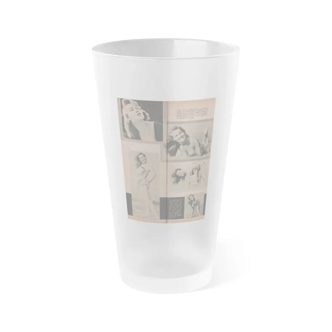 Penny Duncan #62 - [Pages 72 & 73] Pages 3 & 4 of 4 with, 5 B&W Photos & Captions from Ho! The Long Mag. For Men Nov. '57 (Vintage Female Icon) Frosted Pint Glass 16oz 16oz Frosted - Go Mug Yourself