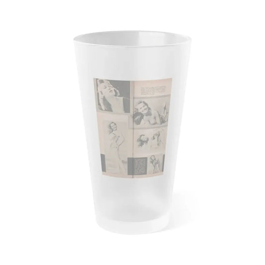 Penny Duncan #62 - [Pages 72 & 73] Pages 3 & 4 of 4 with, 5 B&W Photos & Captions from Ho! The Long Mag. For Men Nov. '57 (Vintage Female Icon) Frosted Pint Glass 16oz 16oz Frosted - Go Mug Yourself