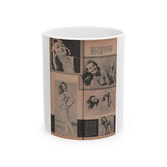 Penny Duncan #62 - [Pages 72 & 73] Pages 3 & 4 of 4 with, 5 B&W Photos & Captions from Ho! The Long Mag. For Men Nov. '57 (Vintage Female Icon) White Coffee Mug 11oz - Go Mug Yourself
