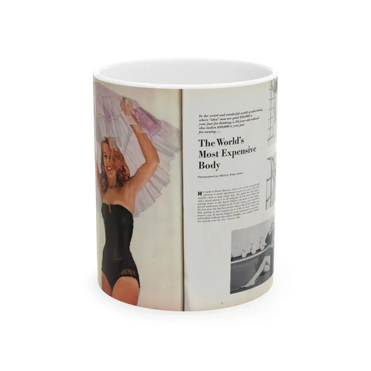 Penny Duncan #63 - [Pages 48 & 49] Pages 1 & 2 of 2 with, Penny 1 Color+3 B&W, Intro, Headline & Paragraph from TRUE - THE MAN'S MAGAZINE March '55 (Vintage Female Icon) White Coffee Mug 11oz - Go Mug Yourself