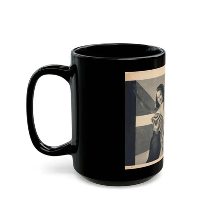 Penny Duncan #64 - [Pages 74 & 75] Pages 1 & 2 of 7 Featuring, Penny+3 B&W Photos, Headline & Caption on from BRIEF Digest Mag. Jan. '55 (Vintage Female Icon) Black Coffee Mug - Go Mug Yourself