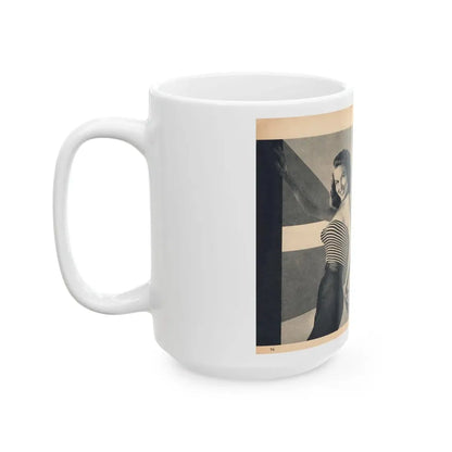 Penny Duncan #64 - [Pages 74 & 75] Pages 1 & 2 of 7 Featuring, Penny+3 B&W Photos, Headline & Caption on from BRIEF Digest Mag. Jan. '55 (Vintage Female Icon) White Coffee Mug - Go Mug Yourself
