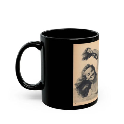 Penny Duncan #65 - [Pages 76 & 77] Pages 3 & 4 of 7 Featuring, Penny+3 B&W Photos & Caption on from BRIEF Digest Mag. Jan. '55 (Vintage Female Icon) Black Coffee Mug - Go Mug Yourself