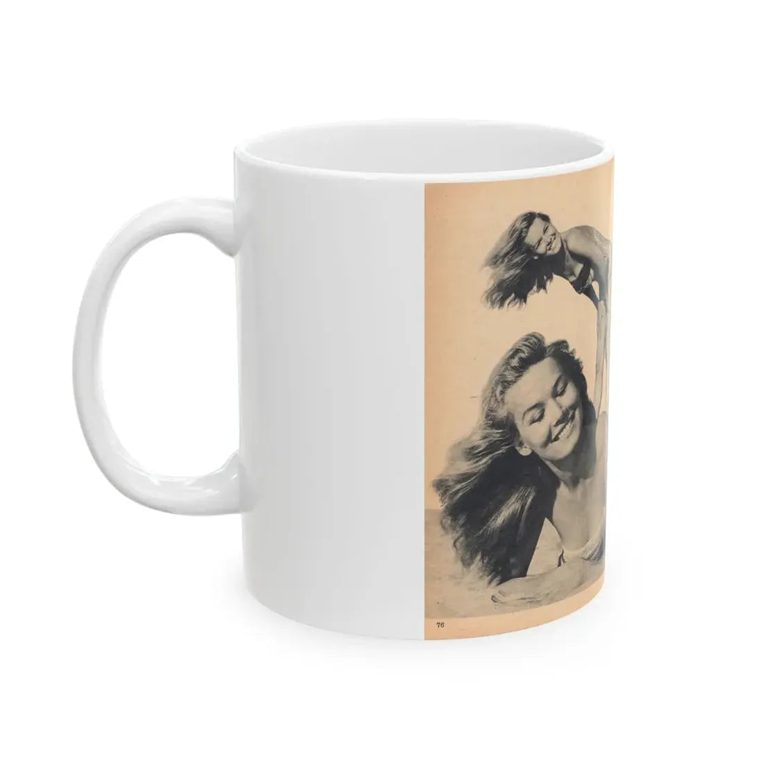 Penny Duncan #65 - [Pages 76 & 77] Pages 3 & 4 of 7 Featuring, Penny+3 B&W Photos & Caption on from BRIEF Digest Mag. Jan. '55 (Vintage Female Icon) White Coffee Mug - Go Mug Yourself