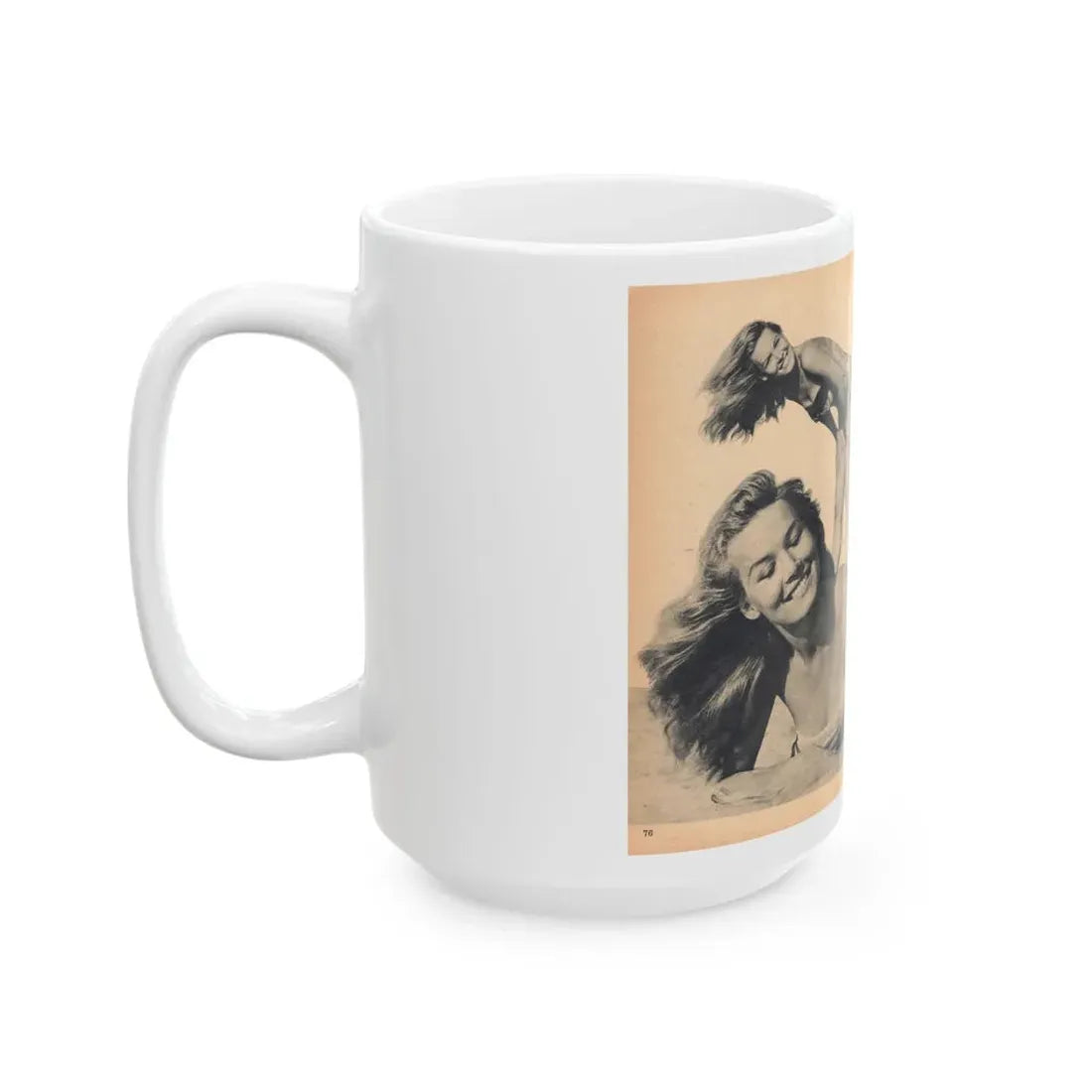 Penny Duncan #65 - [Pages 76 & 77] Pages 3 & 4 of 7 Featuring, Penny+3 B&W Photos & Caption on from BRIEF Digest Mag. Jan. '55 (Vintage Female Icon) White Coffee Mug - Go Mug Yourself