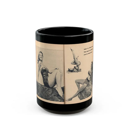 Penny Duncan #66 - [Pages 78 & 79] Pages 5 & 6 of 7 Featuring, Penny+3 B&W Photos & Caption on from BRIEF Digest Mag. Jan. '55 (Vintage Female Icon) Black Coffee Mug 15oz - Go Mug Yourself