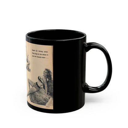 Penny Duncan #66 - [Pages 78 & 79] Pages 5 & 6 of 7 Featuring, Penny+3 B&W Photos & Caption on from BRIEF Digest Mag. Jan. '55 (Vintage Female Icon) Black Coffee Mug - Go Mug Yourself