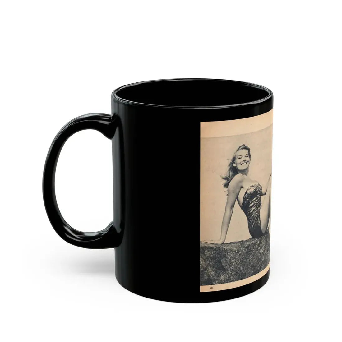 Penny Duncan #66 - [Pages 78 & 79] Pages 5 & 6 of 7 Featuring, Penny+3 B&W Photos & Caption on from BRIEF Digest Mag. Jan. '55 (Vintage Female Icon) Black Coffee Mug - Go Mug Yourself