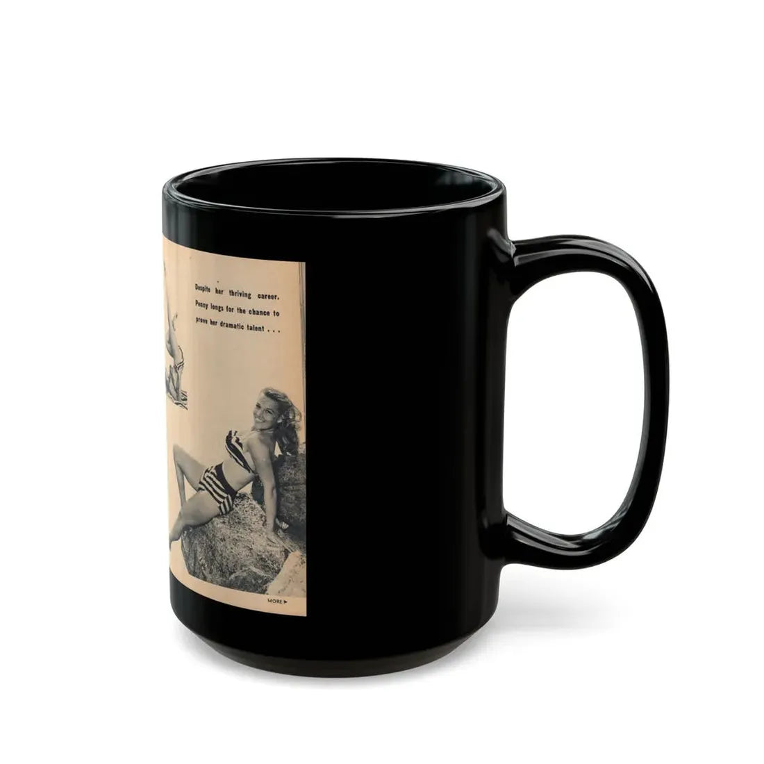 Penny Duncan #66 - [Pages 78 & 79] Pages 5 & 6 of 7 Featuring, Penny+3 B&W Photos & Caption on from BRIEF Digest Mag. Jan. '55 (Vintage Female Icon) Black Coffee Mug - Go Mug Yourself