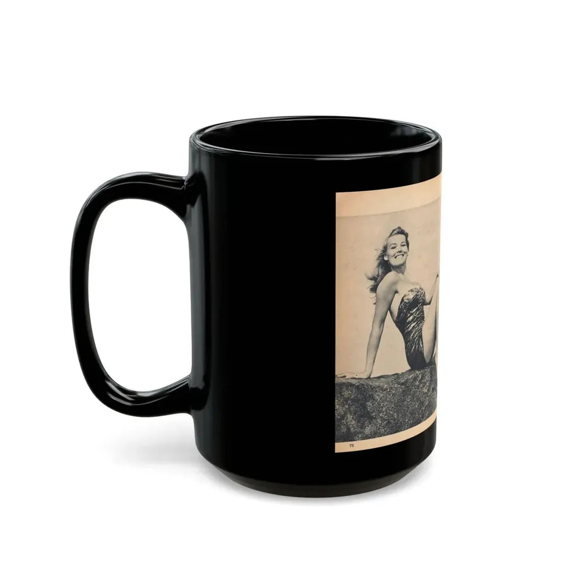 Penny Duncan #66 - [Pages 78 & 79] Pages 5 & 6 of 7 Featuring, Penny+3 B&W Photos & Caption on from BRIEF Digest Mag. Jan. '55 (Vintage Female Icon) Black Coffee Mug - Go Mug Yourself