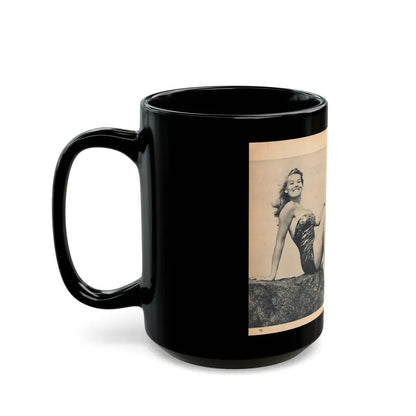 Penny Duncan #66 - [Pages 78 & 79] Pages 5 & 6 of 7 Featuring, Penny+3 B&W Photos & Caption on from BRIEF Digest Mag. Jan. '55 (Vintage Female Icon) Black Coffee Mug - Go Mug Yourself