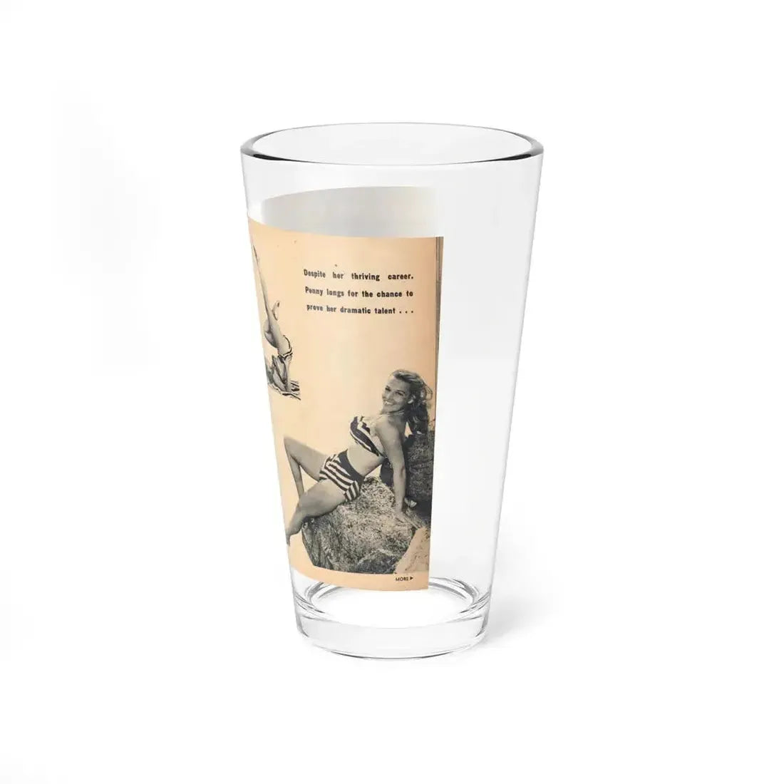 Penny Duncan #66 - [Pages 78 & 79] Pages 5 & 6 of 7 Featuring, Penny+3 B&W Photos & Caption on from BRIEF Digest Mag. Jan. '55 (Vintage Female Icon) Pint Glass 16oz - Go Mug Yourself