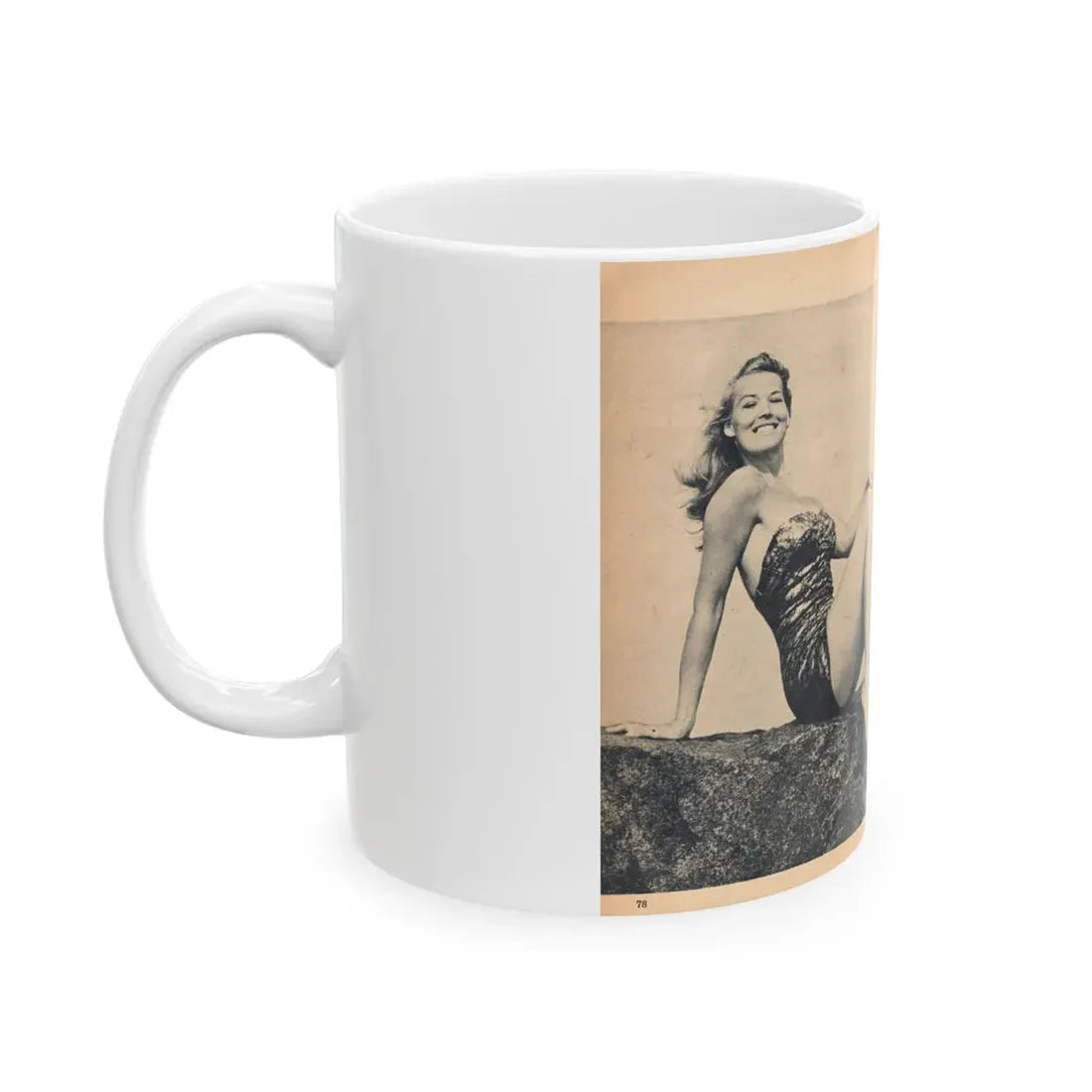 Penny Duncan #66 - [Pages 78 & 79] Pages 5 & 6 of 7 Featuring, Penny+3 B&W Photos & Caption on from BRIEF Digest Mag. Jan. '55 (Vintage Female Icon) White Coffee Mug - Go Mug Yourself