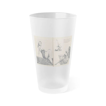 Penny Duncan #66 - [Pages 78 & 79] Pages 5 & 6 of 7 Featuring, Penny+3 B&W Photos & Caption on from BRIEF Digest Mag. Jan. '55 (Vintage Female Icon) Frosted Pint Glass 16oz-16oz-Frosted-Go Mug Yourself