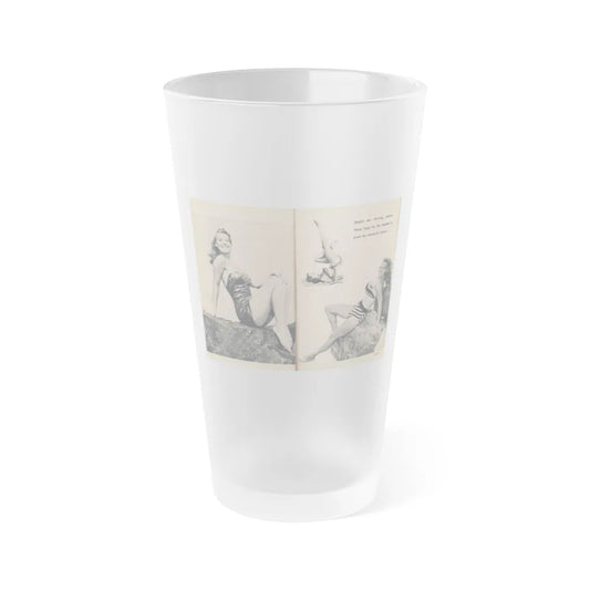Penny Duncan #66 - [Pages 78 & 79] Pages 5 & 6 of 7 Featuring, Penny+3 B&W Photos & Caption on from BRIEF Digest Mag. Jan. '55 (Vintage Female Icon) Frosted Pint Glass 16oz-16oz-Frosted-Go Mug Yourself