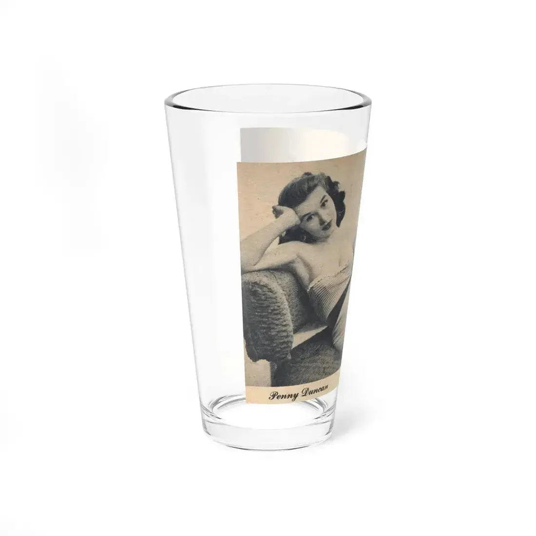Penny Duncan #69 - 1 Page & 1 B&W Photo of Penny from EYE Digest Mag. Nov. '54 Featuring 25 of America's Sexiest Pin-Ups Section (Vintage Female Icon) Pint Glass 16oz - Go Mug Yourself