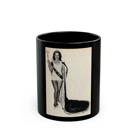 Penny Duncan #70 - [Pages 42] 1 small cropped B&W Miss America Title Pin-Up Photo from REAL FOR MEN Mag. Jan. '53 (Vintage Female Icon) Black Coffee Mug 11oz - Go Mug Yourself