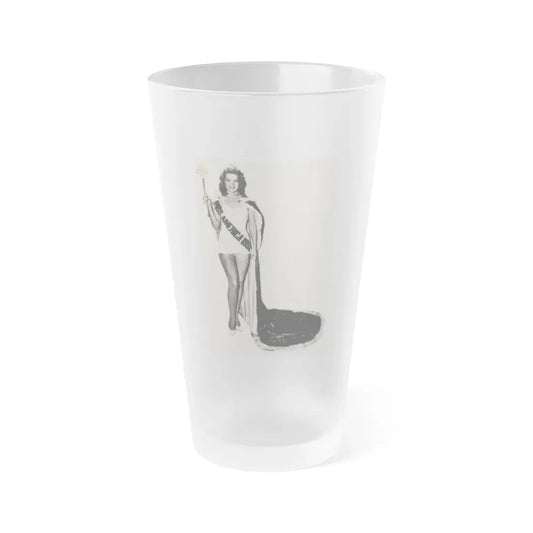 Penny Duncan #70 - [Pages 42] 1 small cropped B&W Miss America Title Pin-Up Photo from REAL FOR MEN Mag. Jan. '53 (Vintage Female Icon) Frosted Pint Glass 16oz 16oz Frosted - Go Mug Yourself