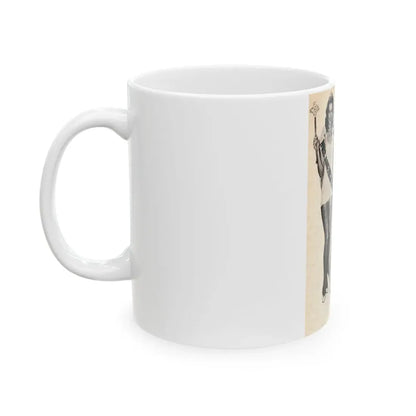 Penny Duncan #70 - [Pages 42] 1 small cropped B&W Miss America Title Pin-Up Photo from REAL FOR MEN Mag. Jan. '53 (Vintage Female Icon) White Coffee Mug - Go Mug Yourself