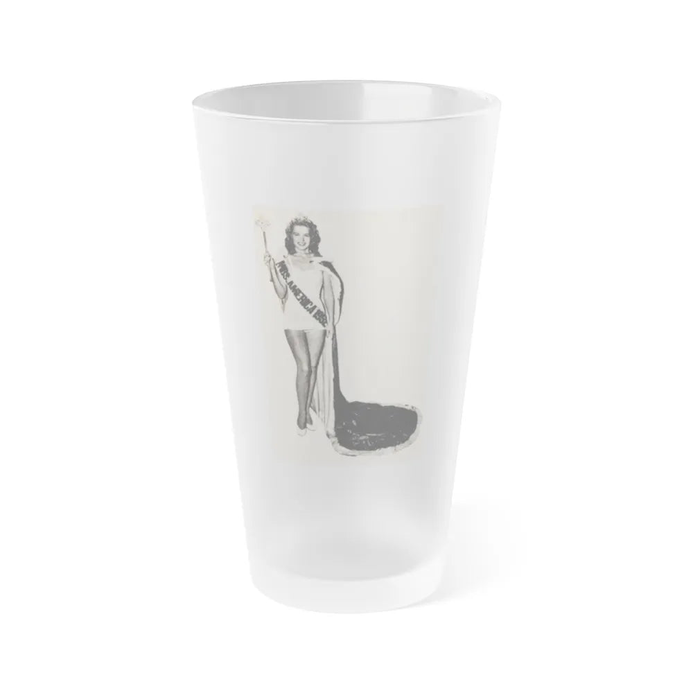 Penny Duncan #70 - [Pages 42] 1 small cropped B&W Miss America Title Pin-Up Photo from REAL FOR MEN Mag. Jan. '53 (Vintage Female Icon) Frosted Pint Glass 16oz-16oz-Frosted-Go Mug Yourself