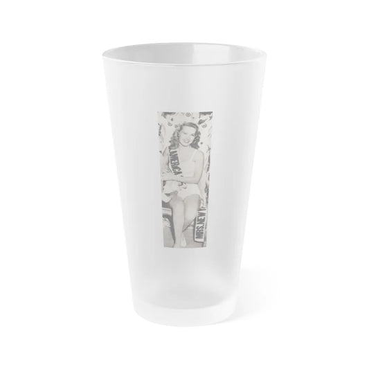 Penny Duncan #71 - [Pages 42] 1 small cropped B&W Miss America Title Pin-Up Photo from REAL FOR MEN Mag. Jan. '53 (Vintage Female Icon) Frosted Pint Glass 16oz-16oz-Frosted-Go Mug Yourself