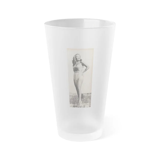 Penny Duncan #72 - [Pages 43] 1 large cropped B&W Pin-Up Photo from REAL FOR MEN Mag. Jan. '53 (Vintage Female Icon) Frosted Pint Glass 16oz-16oz-Frosted-Go Mug Yourself