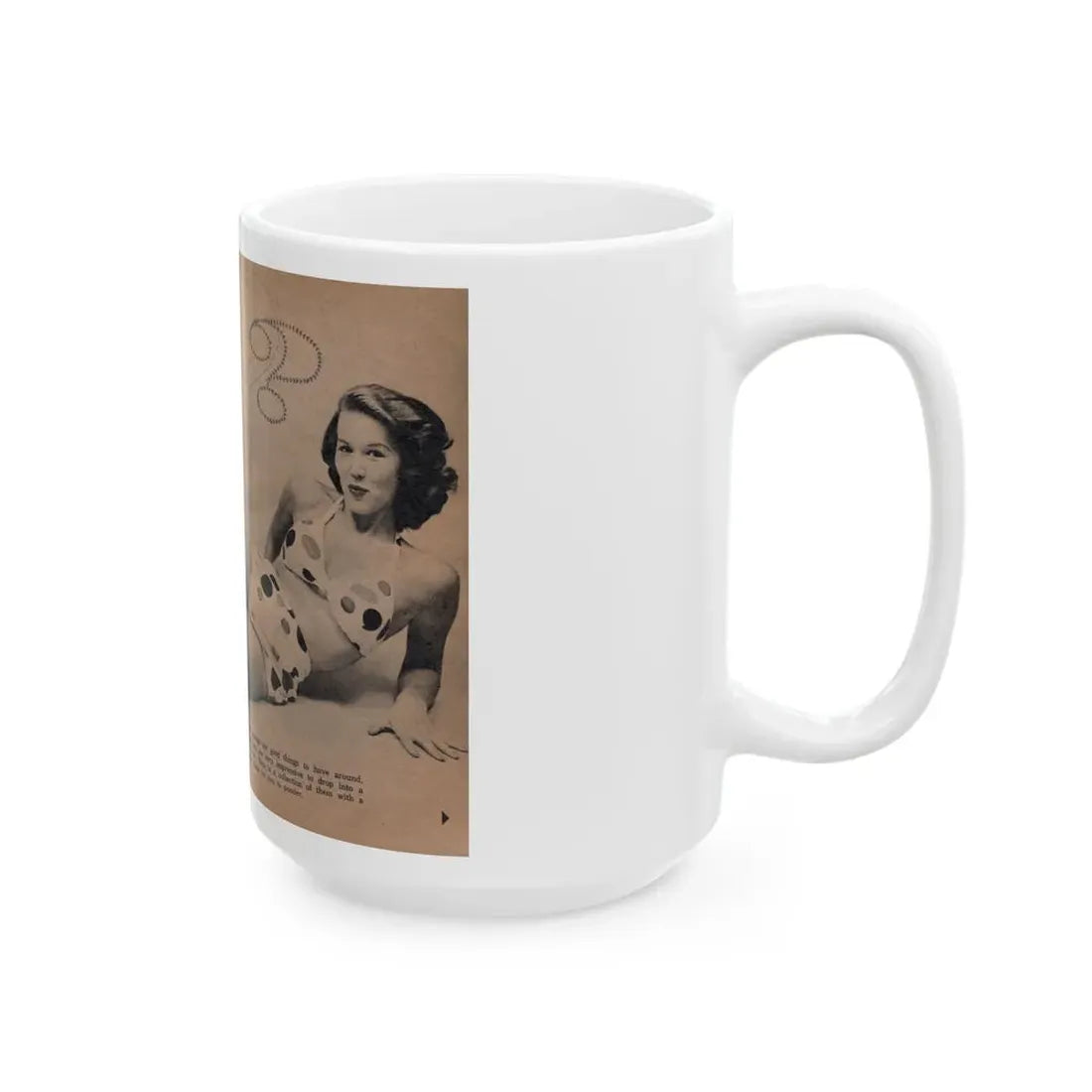Penny Duncan #73 - [Pages 68 & 69] Featuring, Penny Centerfold, Headline & Caption from EYE Digest Mag. April '56 (Vintage Female Icon) White Coffee Mug - Go Mug Yourself